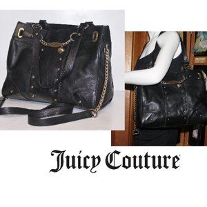 Juicy Couture Well Made Leather Convertible Satchel Tote Bag Crossbody